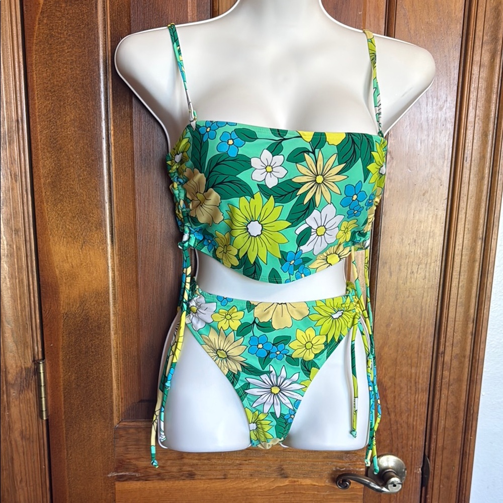 No Boundaries Green Floral Bikini